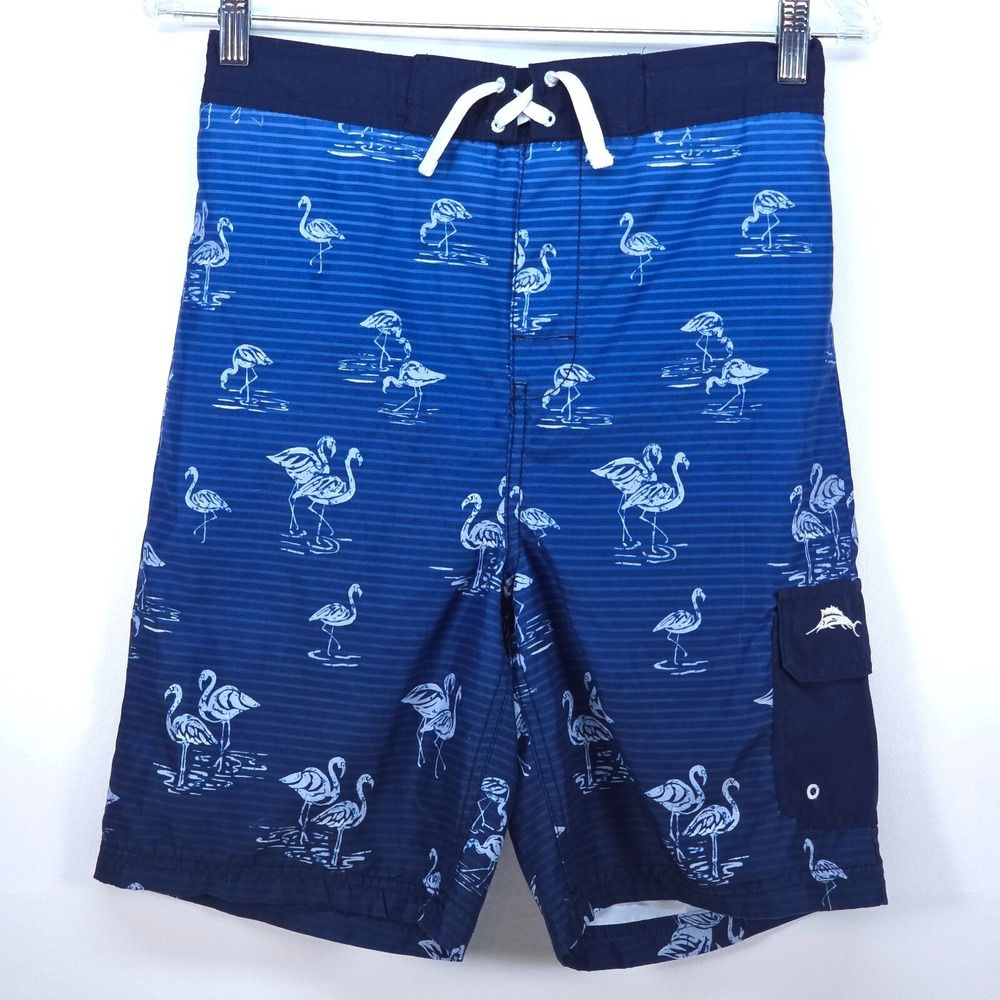 Tommy Bahama AOP Swim Trunks Boy Large All Over Print Flamingo Summer Activewear